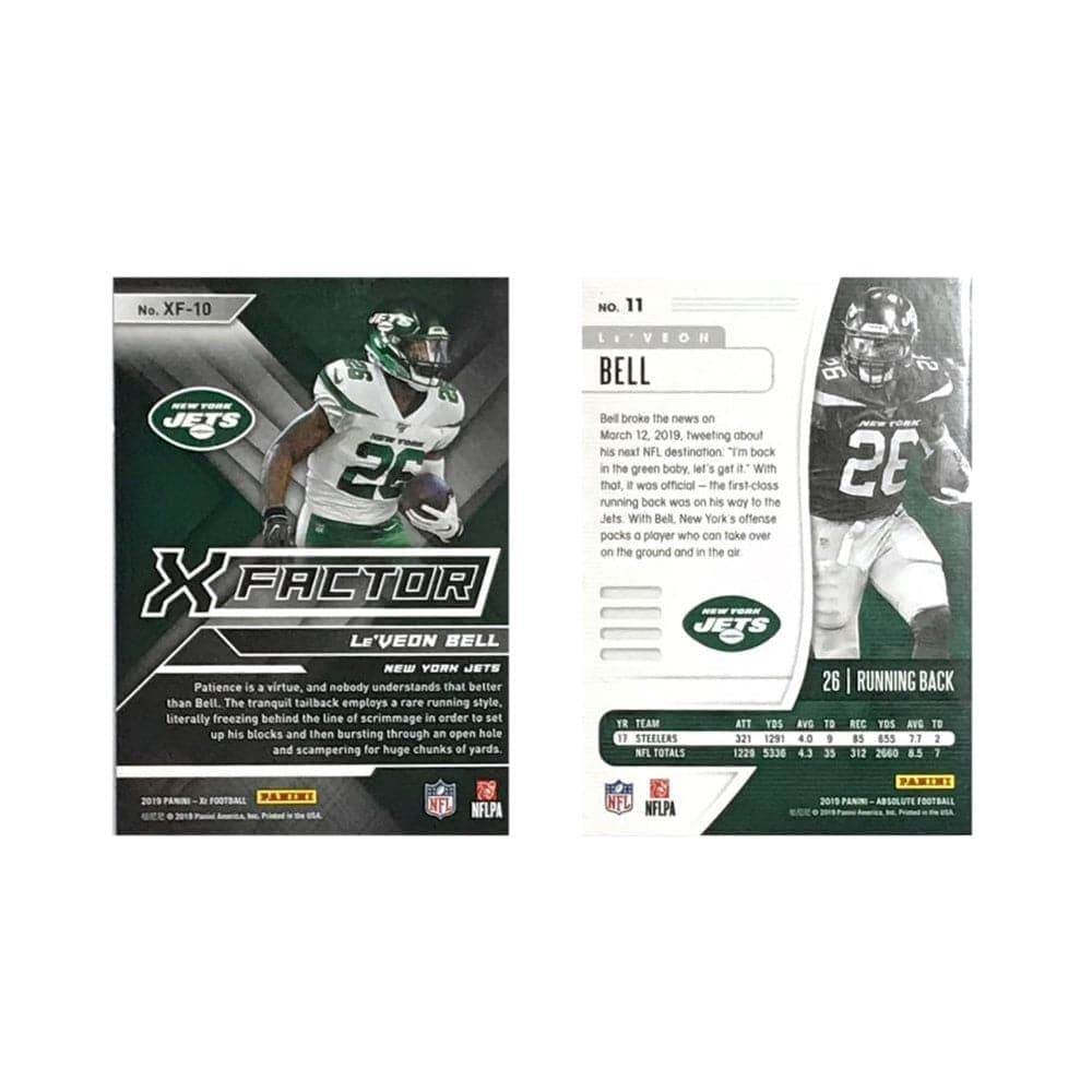 Panini Cards LeVeon Bell New York Jets 2019 Panini NFL 2 Insert Card Set