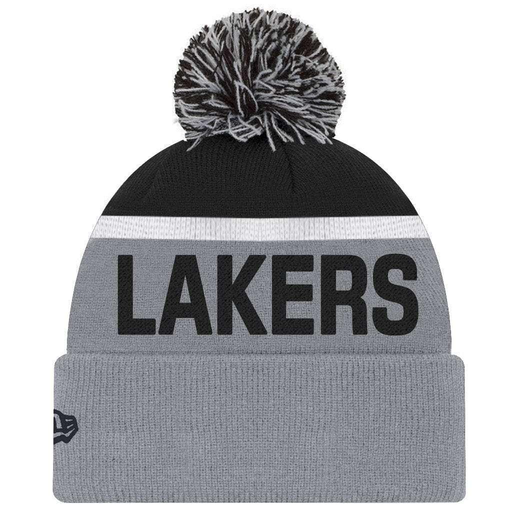 Los Angeles Lakers New Era NBA Team Monochrome Knit Beanie - Grey
