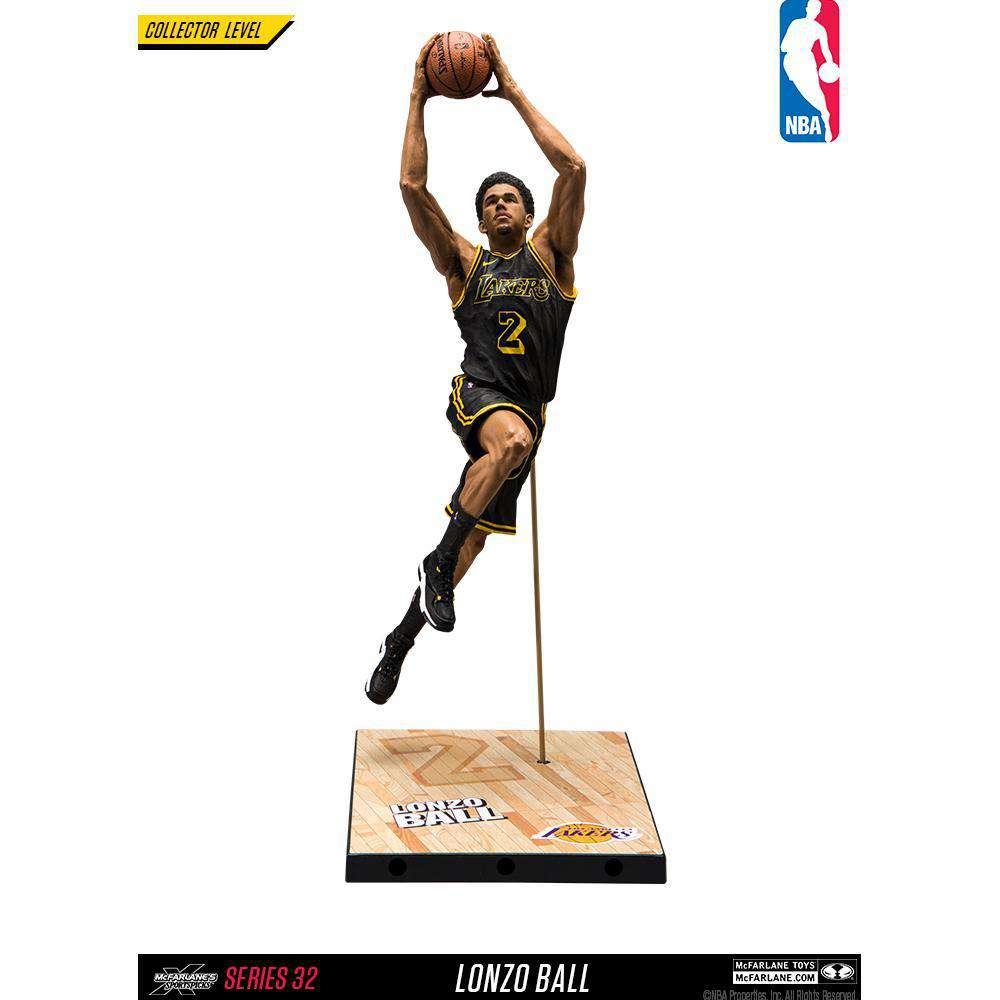 McFarlane Toys Figures Lonzo Ball Los Angeles Lakers McFarlane NBA Series 32 Gold 7" Figure - Black City Edition
