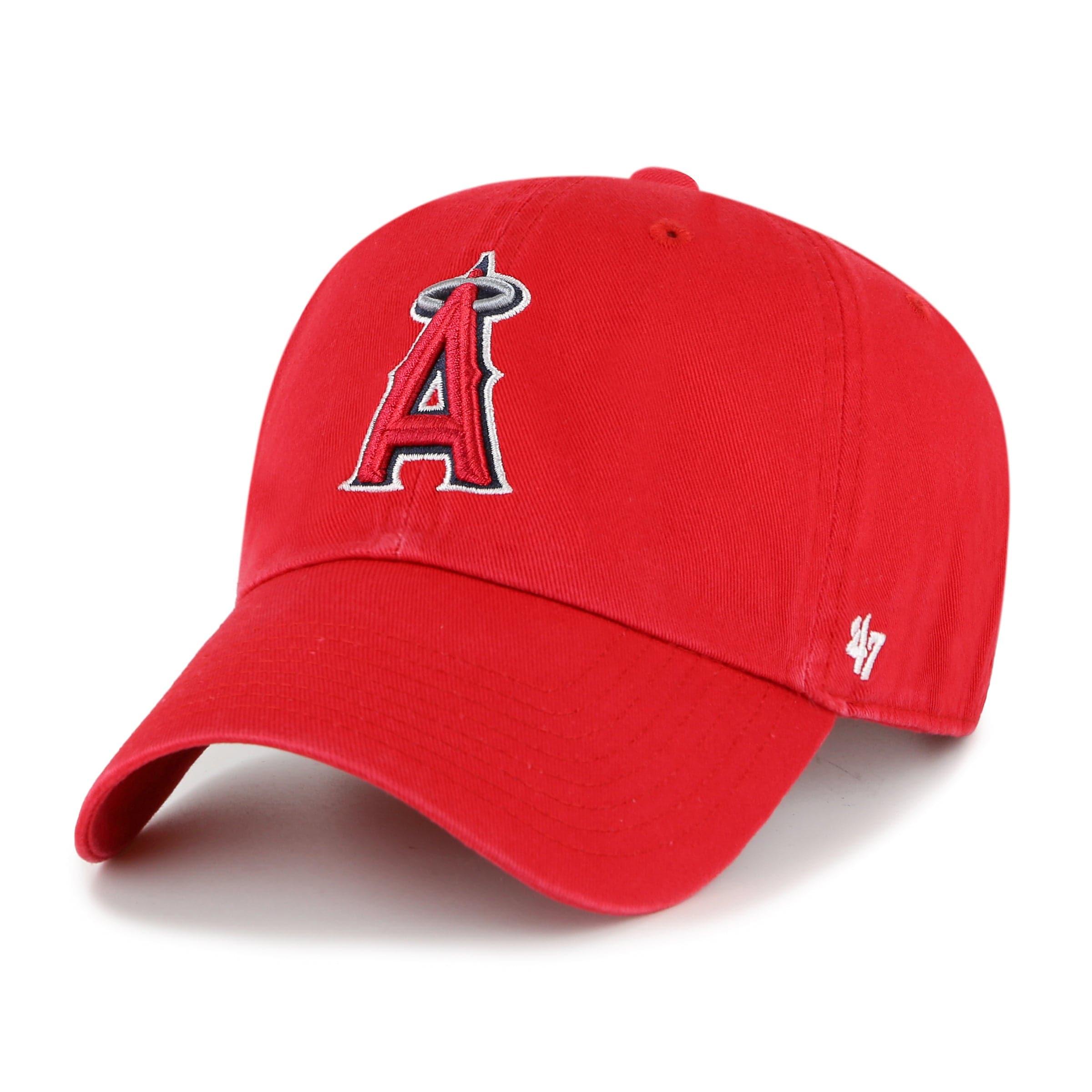 47 Brand Caps Los Angeles Angels '47 MLB Team Clean Up Strapback Hat - Red