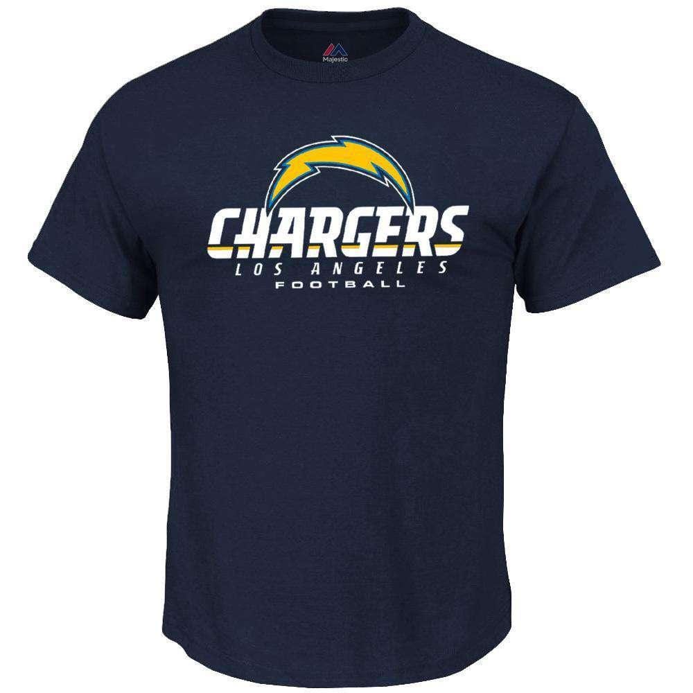Majestic Athletic T-Shirts Los Angeles Chargers Majestic NFL Critical Victory T-Shirt - Navy