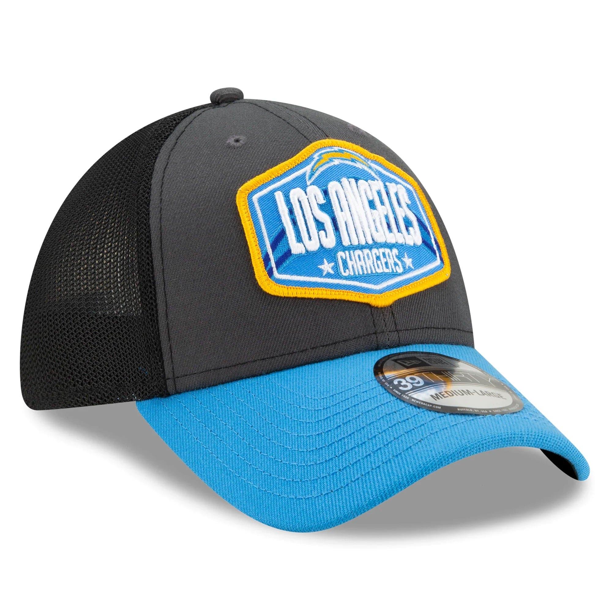 New Era Caps Los Angeles Chargers New Era 2021 NFL Draft 39THIRTY Flex Fit Curve Hat - Graphite