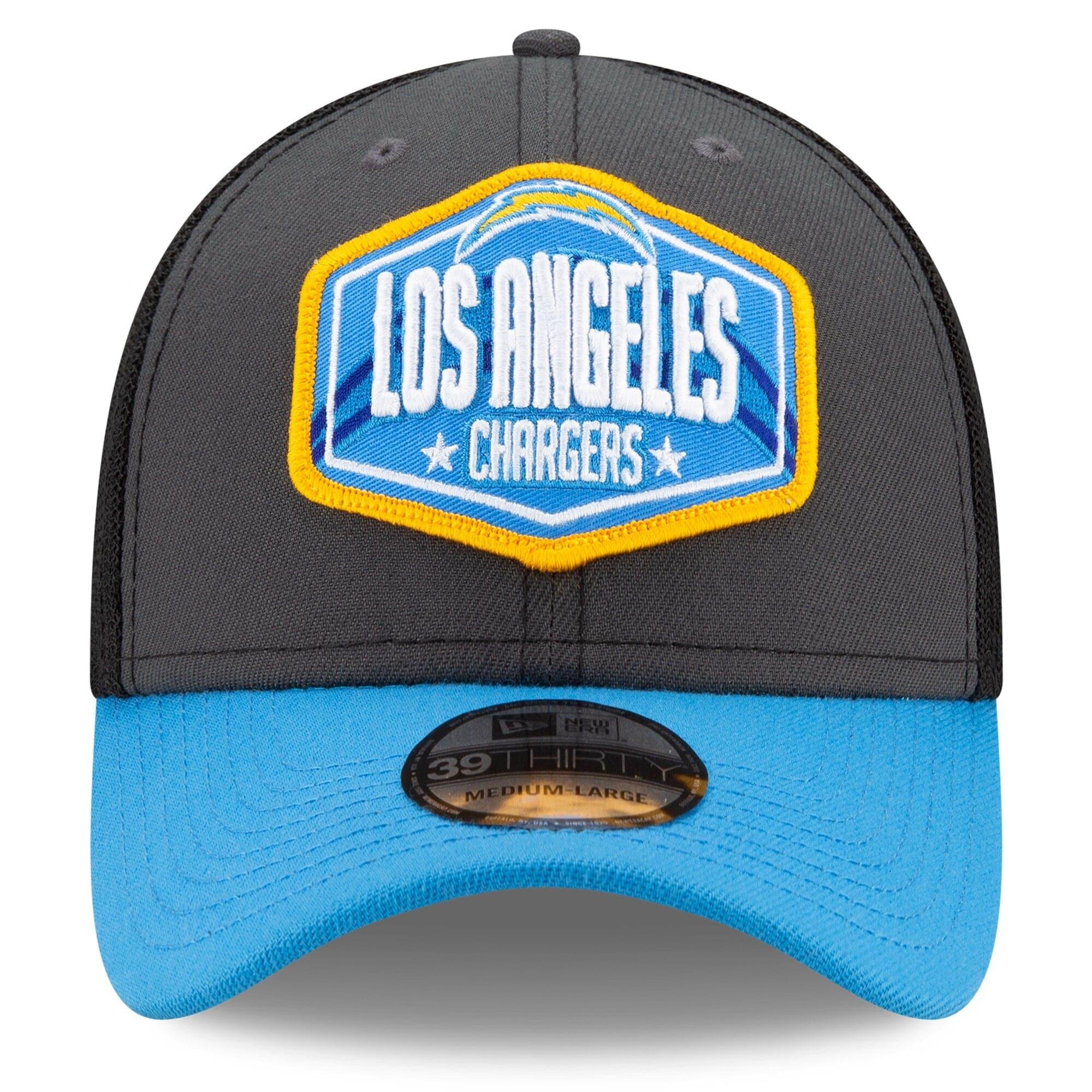 New Era Caps Los Angeles Chargers New Era 2021 NFL Draft 39THIRTY Flex Fit Curve Hat - Graphite