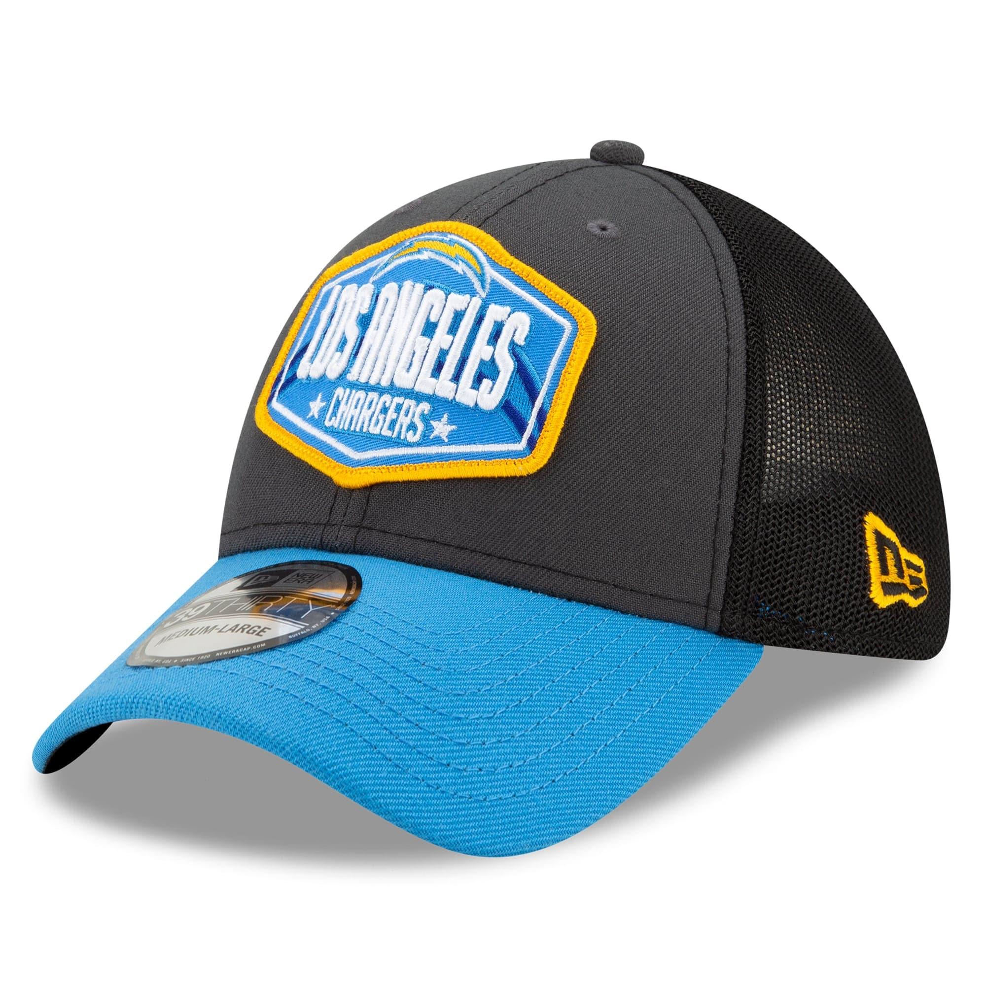 New Era Caps Los Angeles Chargers New Era 2021 NFL Draft 39THIRTY Flex Fit Curve Hat - Graphite