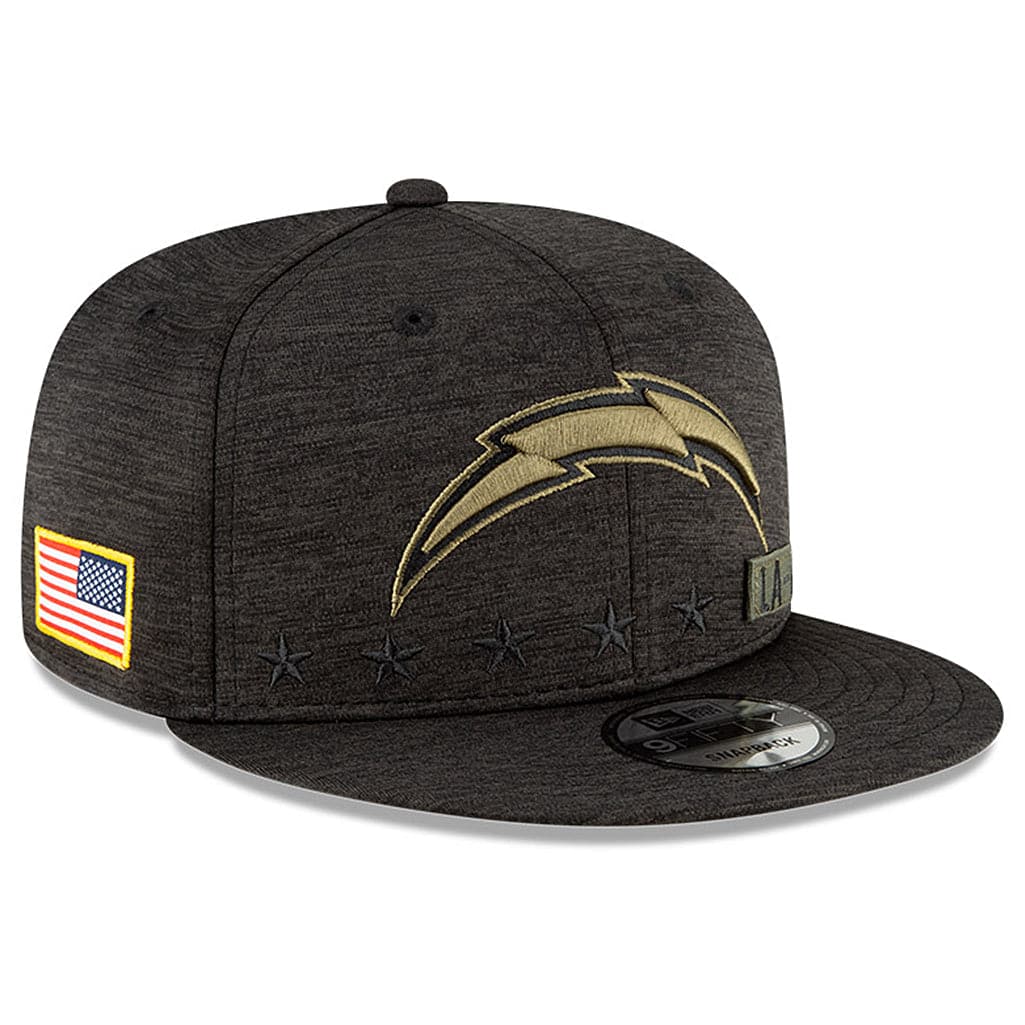New Era Caps Los Angeles Chargers New Era NFL 2020 Salute To Service 9FIFTY Snapback Hat - Black