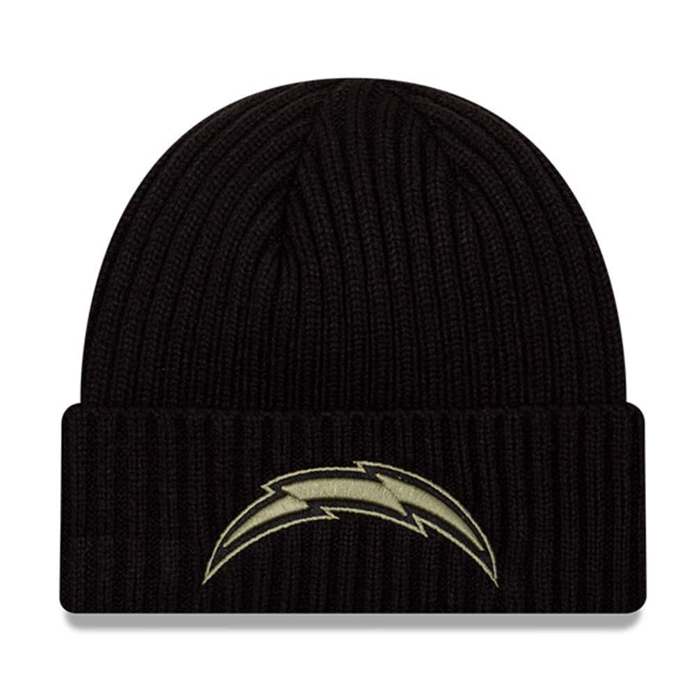 New Era Beanies Los Angeles Chargers New Era NFL 2020 Salute To Service Cuffed Knit Beanie - Black