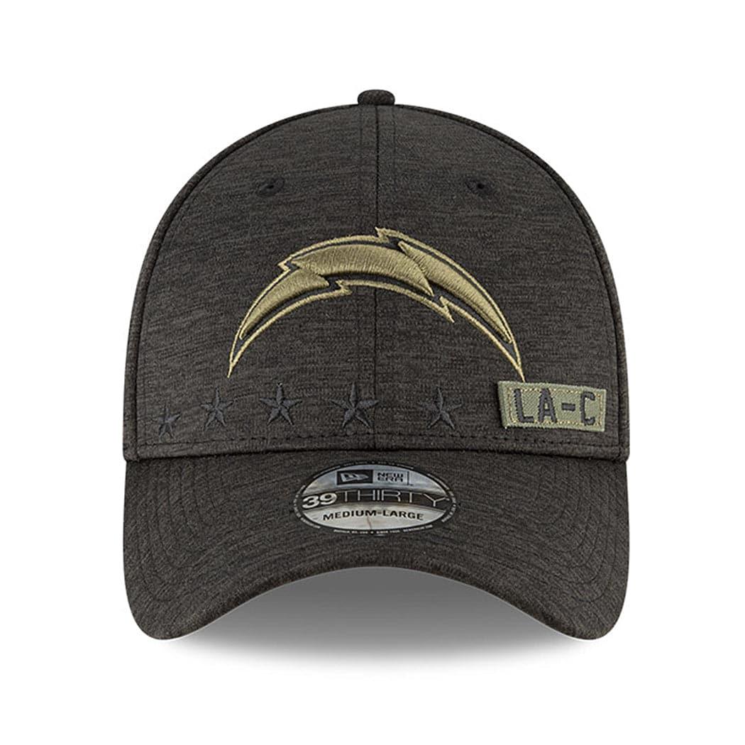 New Era Caps Los Angeles Chargers New Era NFL 2020 Sideline 39THIRTY Flex Fit Curve Hat - Black