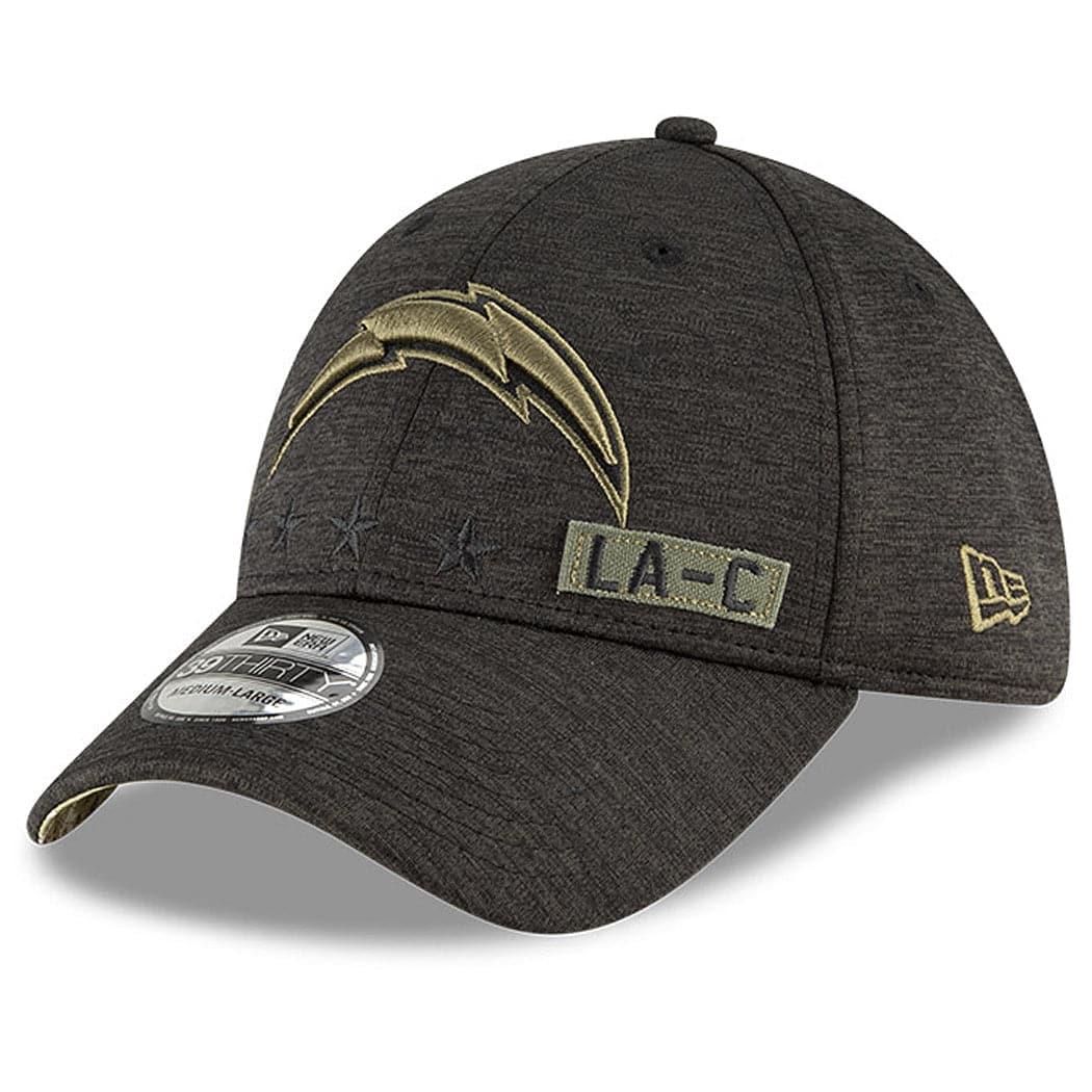 New Era Caps Los Angeles Chargers New Era NFL 2020 Sideline 39THIRTY Flex Fit Curve Hat - Black
