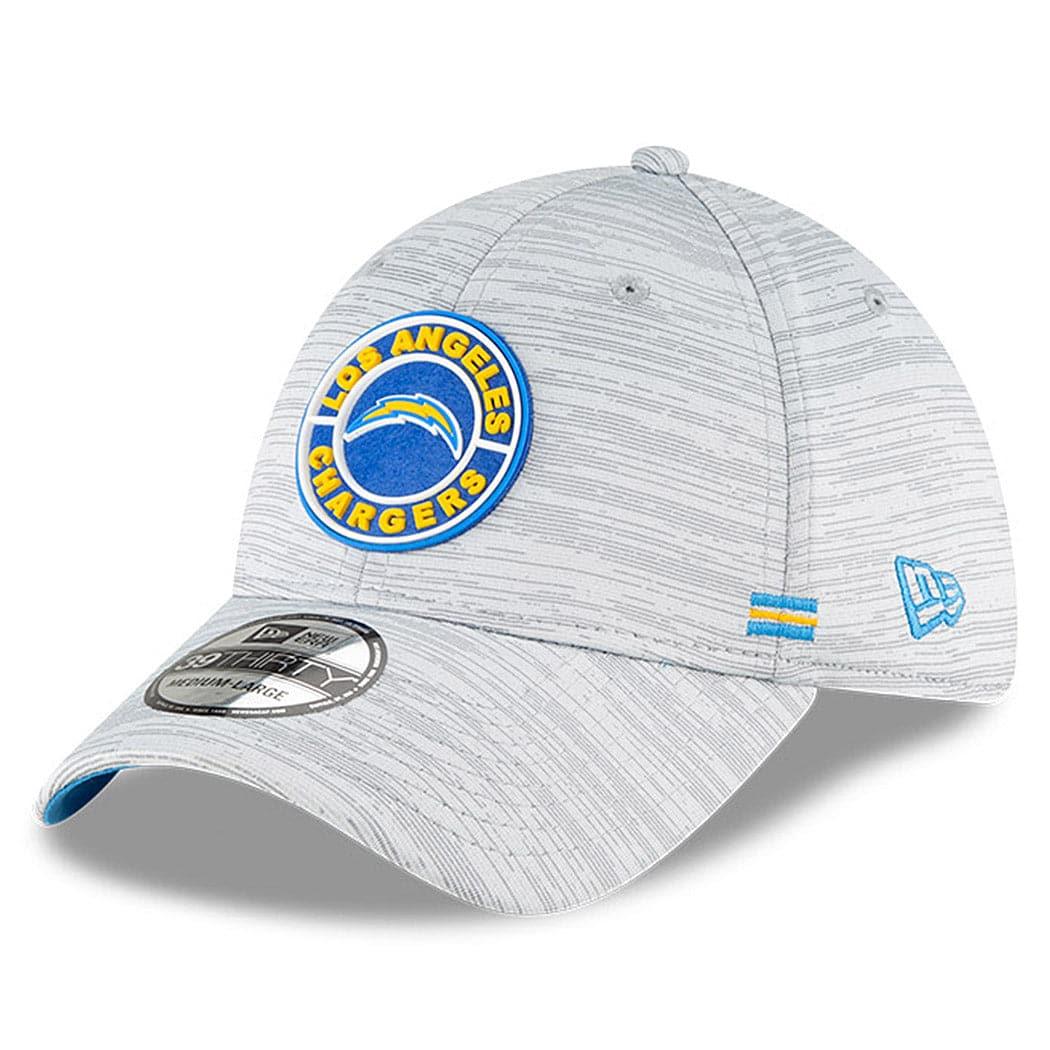New Era Caps Los Angeles Chargers New Era NFL 2020 Sideline 39THIRTY Flex Fit Curve Hat - Grey
