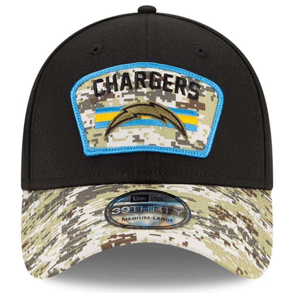 New Era Caps Los Angeles Chargers New Era NFL 2021 Salute To Service 39THIRTY Flex Fit Hat - Black