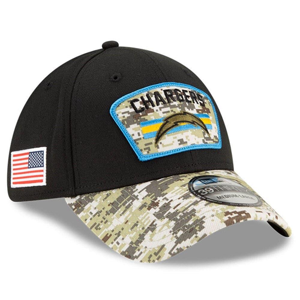 New Era Caps Los Angeles Chargers New Era NFL 2021 Salute To Service 39THIRTY Flex Fit Hat - Black