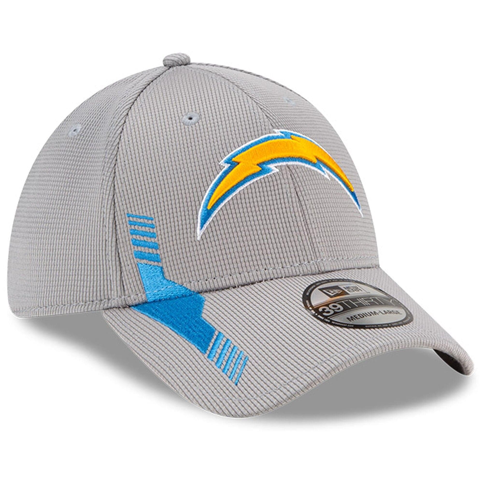 New Era Caps Los Angeles Chargers New Era NFL 2021 Sideline Home 39THIRTY Flex Fit Hat - Grey