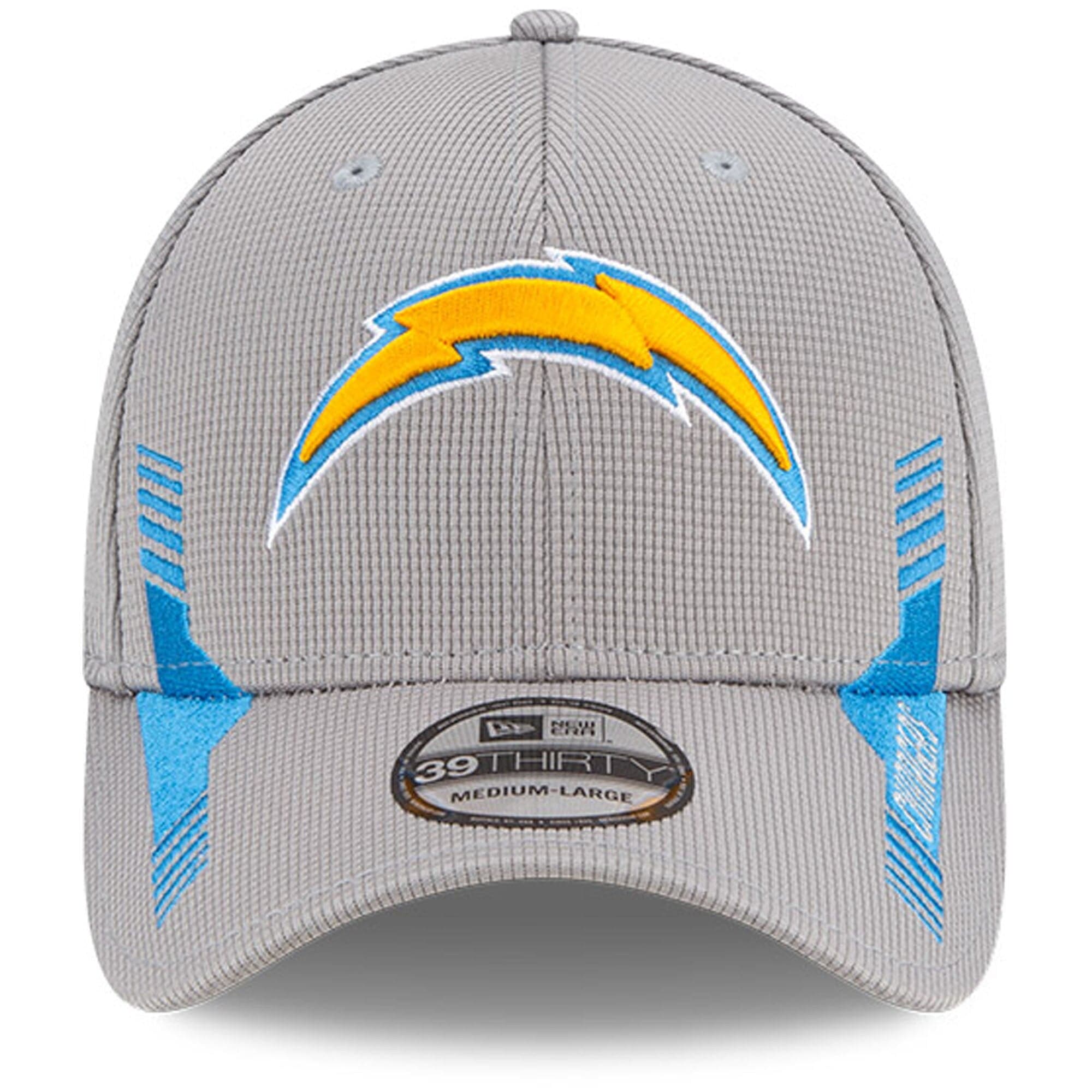 New Era Caps Los Angeles Chargers New Era NFL 2021 Sideline Home 39THIRTY Flex Fit Hat - Grey