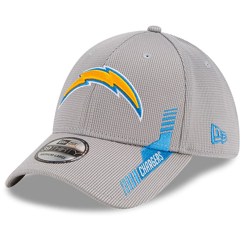 New Era Caps Los Angeles Chargers New Era NFL 2021 Sideline Home 39THIRTY Flex Fit Hat - Grey