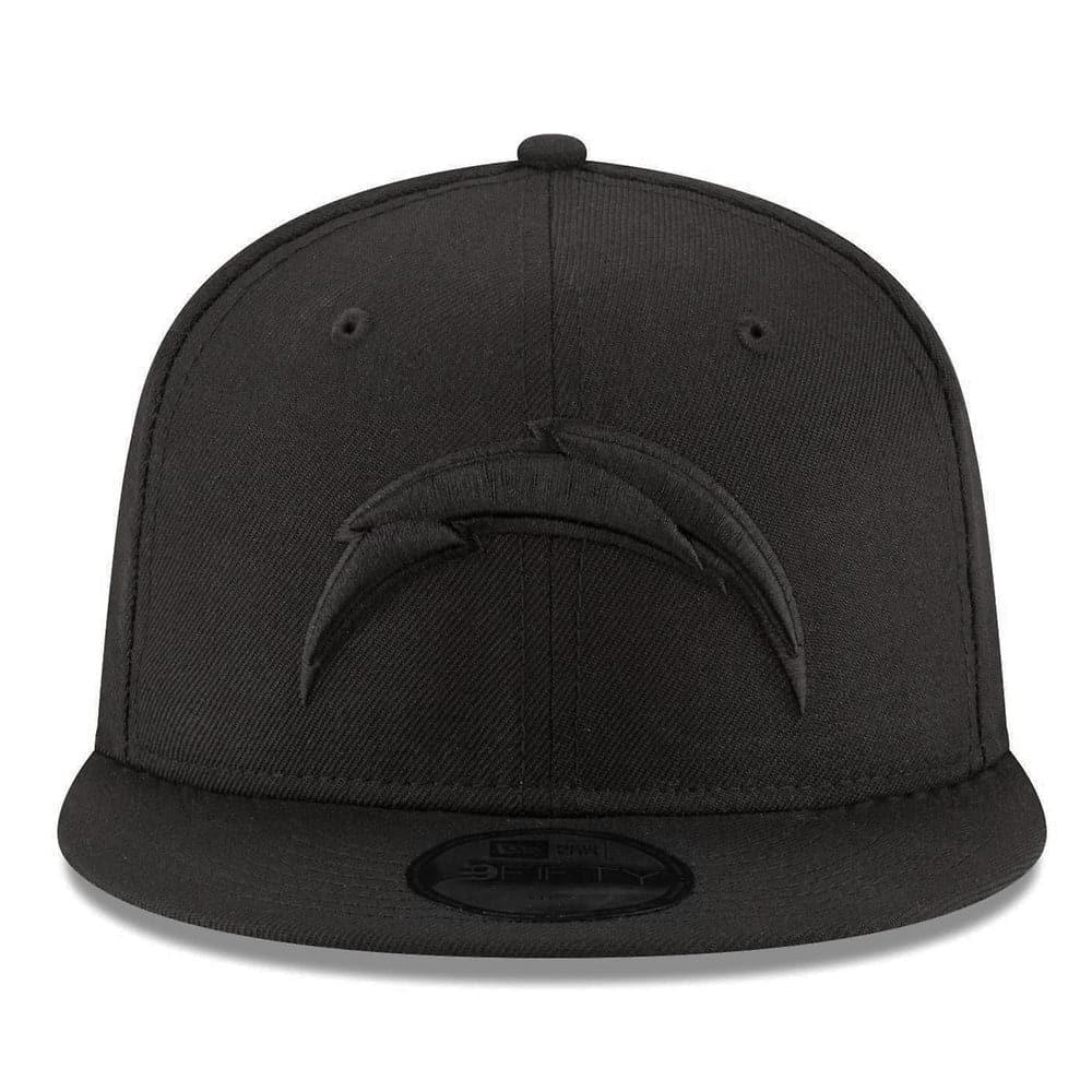 New Era Caps Los Angeles Chargers New Era NFL Black On Black 9FIFTY Snapback Hat - Black