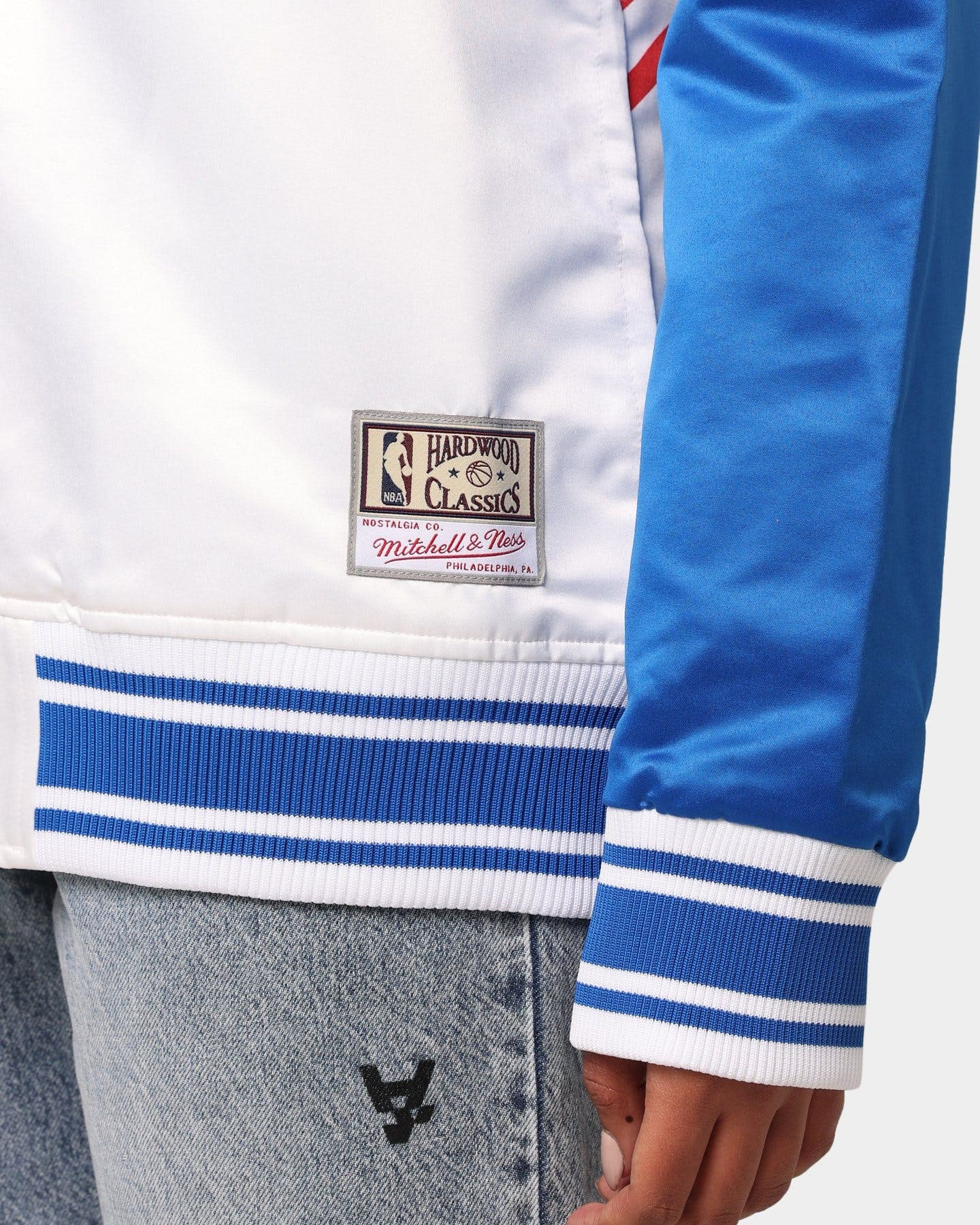 Mitchell And Ness Jackets Los Angeles Clippers Mitchell & Ness NBA Colossal Premium HWC Jacket - White