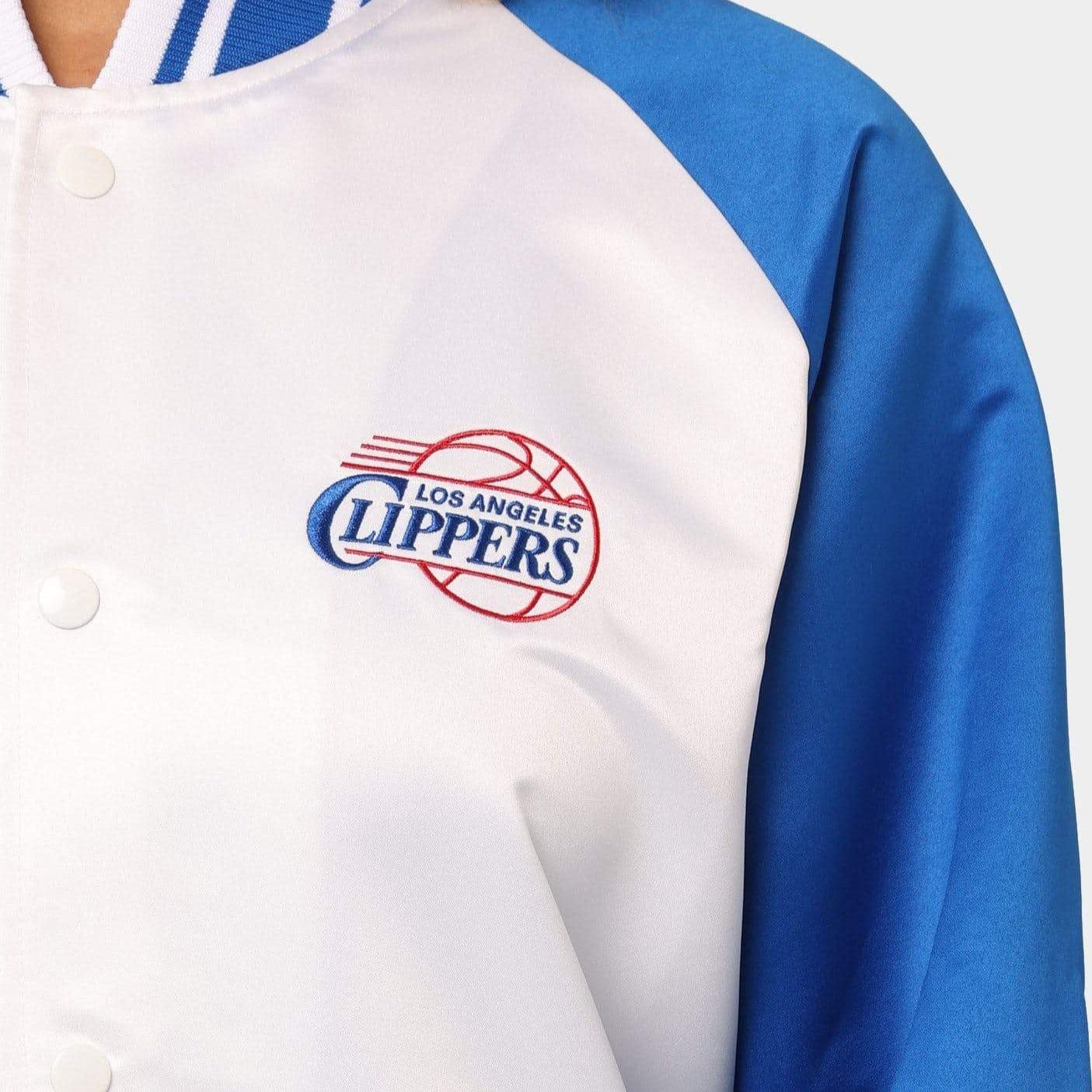 Mitchell And Ness Jackets Los Angeles Clippers Mitchell & Ness NBA Colossal Premium HWC Jacket - White