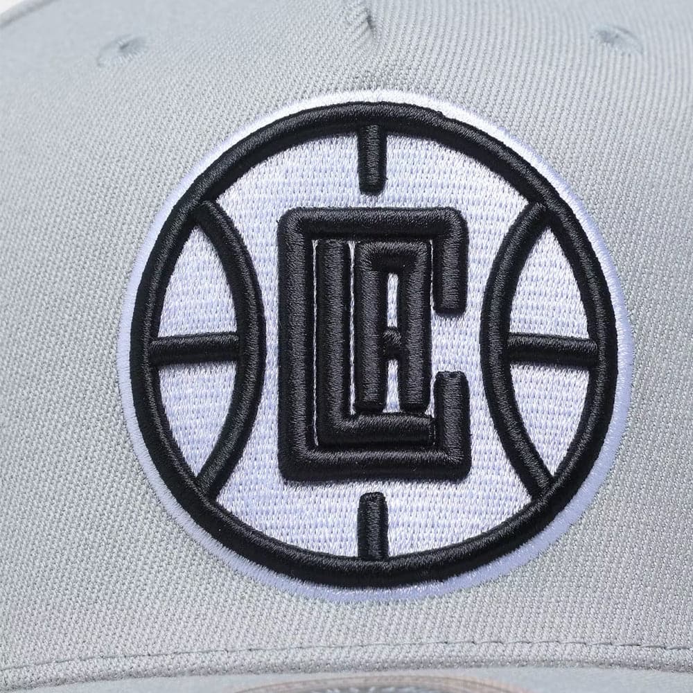 Mitchell And Ness Caps Los Angeles Clippers Mitchell & Ness NBA Greytones Classic Red Snapback Hat - Grey
