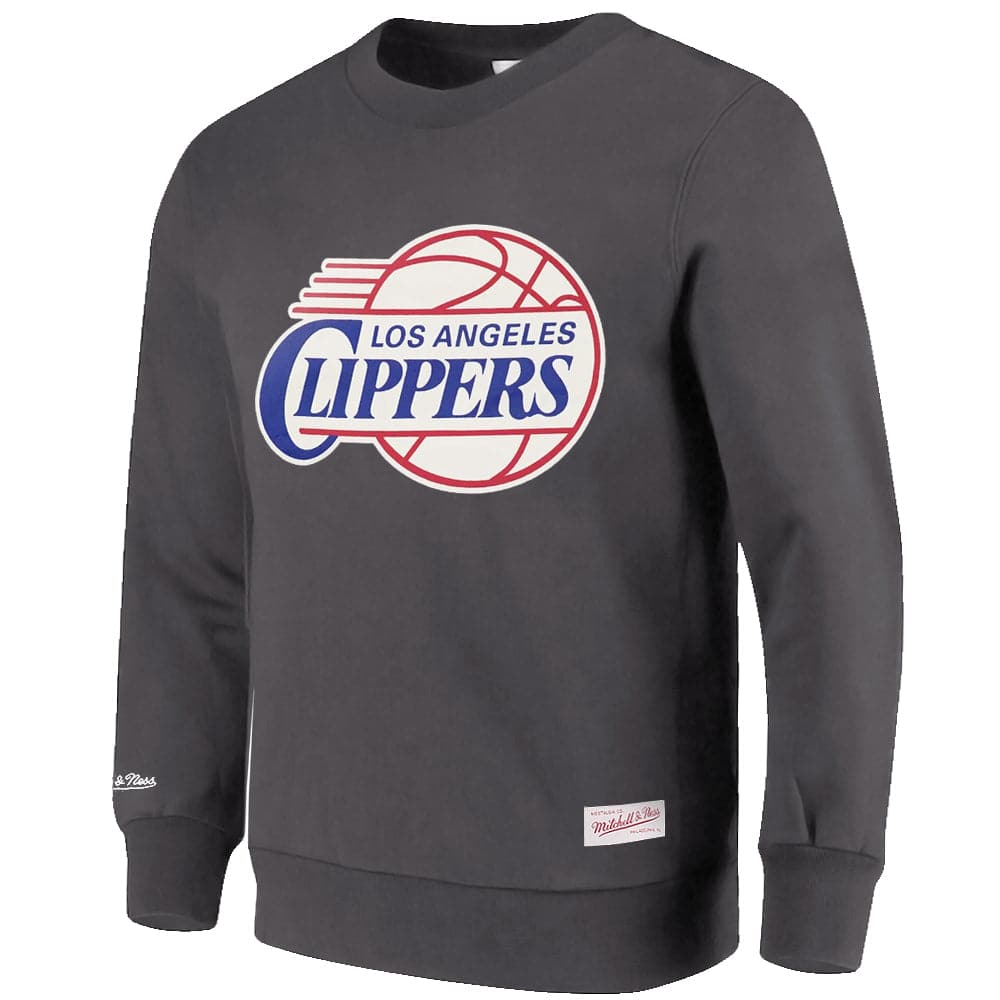 Mitchell And Ness Jumpers Los Angeles Clippers Mitchell & Ness NBA HWC Throwback Logo Crew Jumper - Grey