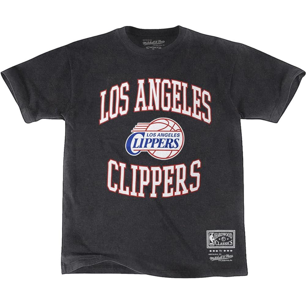 Mitchell And Ness T-Shirts Los Angeles Clippers Mitchell & Ness NBA HWC Vintage Crest Logo T-Shirt - Faded Black