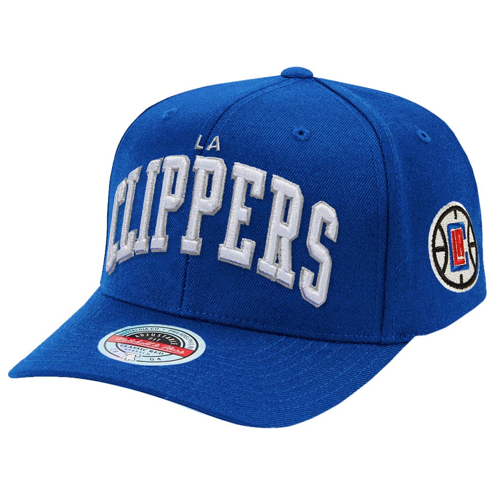 Mitchell And Ness Caps Los Angeles Clippers Mitchell & Ness NBA Iconic Classic Red Curve Snapback Hat - Blue