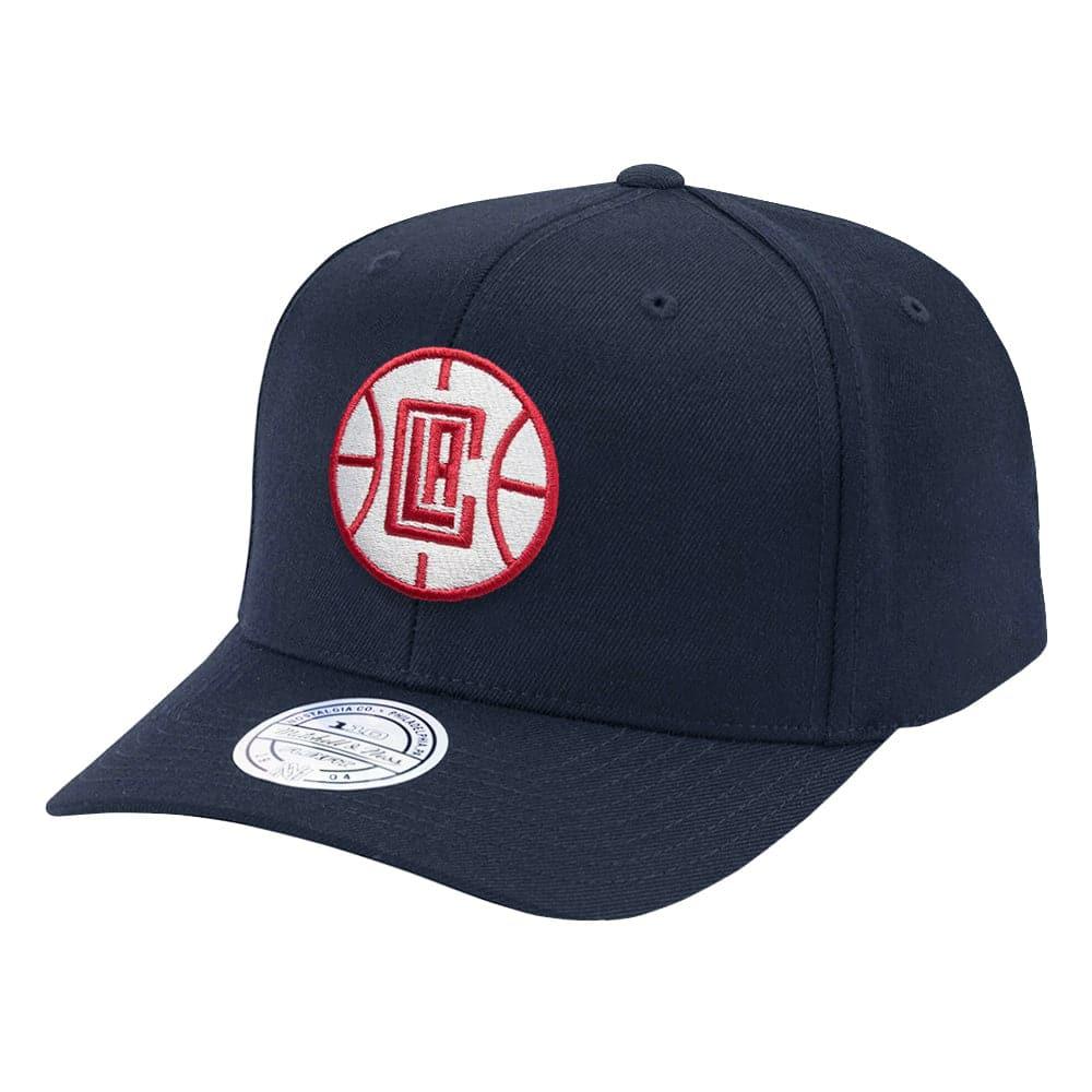 Mitchell And Ness Caps Los Angeles Clippers Mitchell & Ness NBA Red & White 110 Curve Snapback Hat - Navy