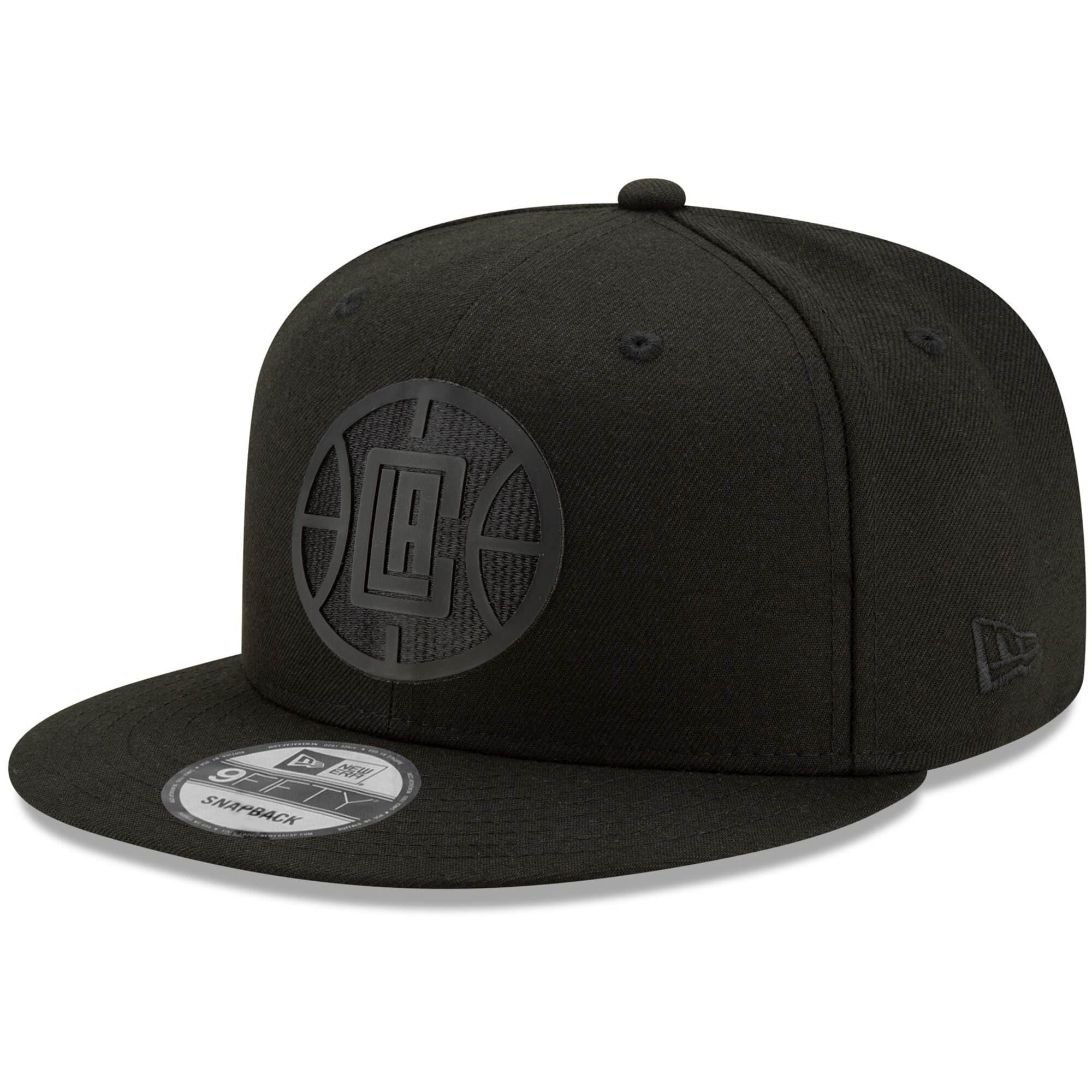 New Era Caps Los Angeles Clippers New Era NBA 2020 Black On Black Back Half 9FIFTY Snapback Hat