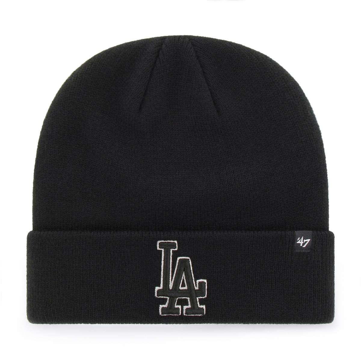 47 Brand Beanies Los Angeles Dodgers '47 MLB Black & White Raised Cuff Knit Beanie