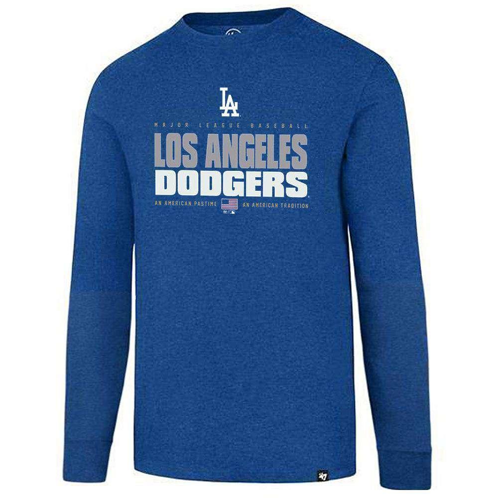 47 Brand Long Sleeve Tees Los Angeles Dodgers '47 MLB Stacker Club Long Sleeve T-Shirt - Blue