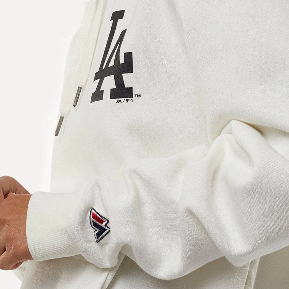 Majestic Athletic Jumpers Los Angeles Dodgers Majestic MLB Duke Hoodie Jumper - Cool White