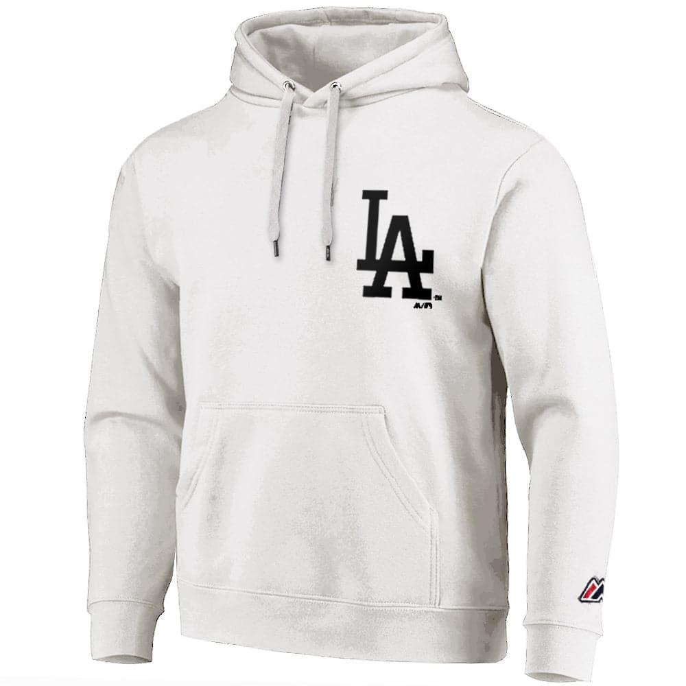 Majestic Athletic Jumpers Los Angeles Dodgers Majestic MLB Duke Hoodie Jumper - Cool White