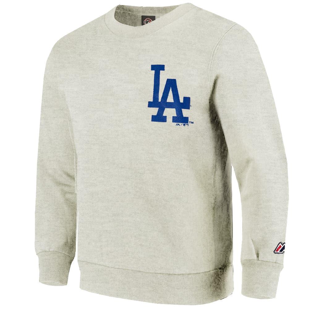 Majestic Athletic Jumpers Los Angeles Dodgers Majestic MLB Gamily Crew Jumper -  Cream Marle