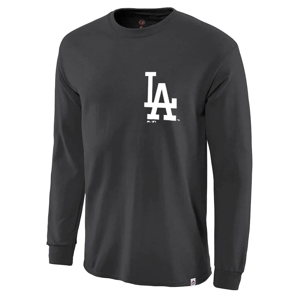 Majestic Athletic Long Sleeve Tees Los Angeles Dodgers Majestic MLB Gramer Long Sleeve T-Shirt - Pirate Black