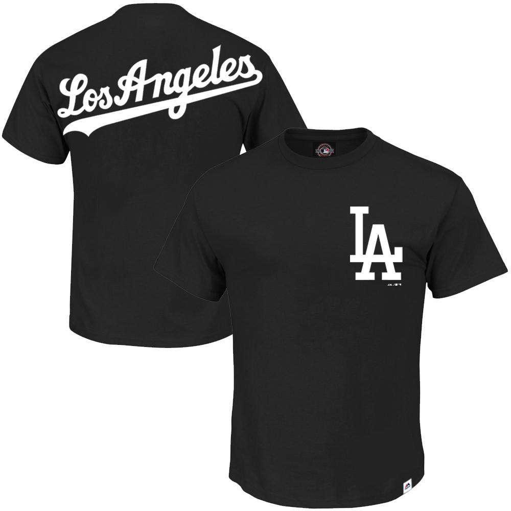 Majestic Athletic T-Shirts Los Angeles Dodgers Majestic MLB Hastings T-Shirt - Black