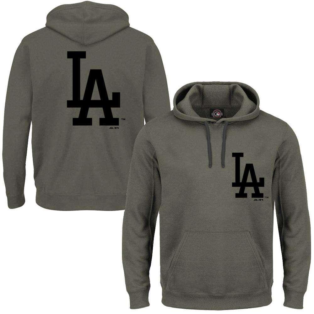 Majestic Athletic Jumpers Los Angeles Dodgers Majestic MLB Juke Hoodie Jumper - Olive