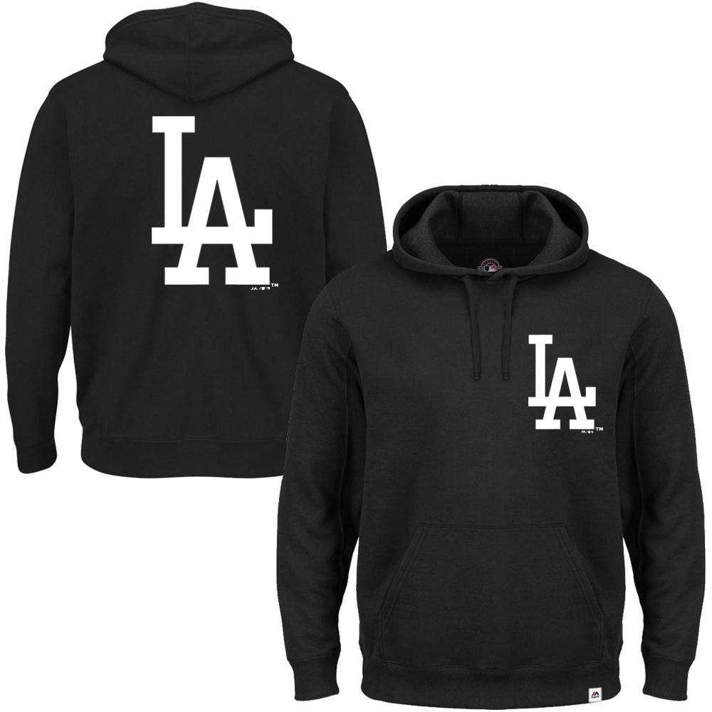 Majestic Athletic Jumpers Los Angeles Dodgers Majestic MLB Remic Hoodie Jumper - Black