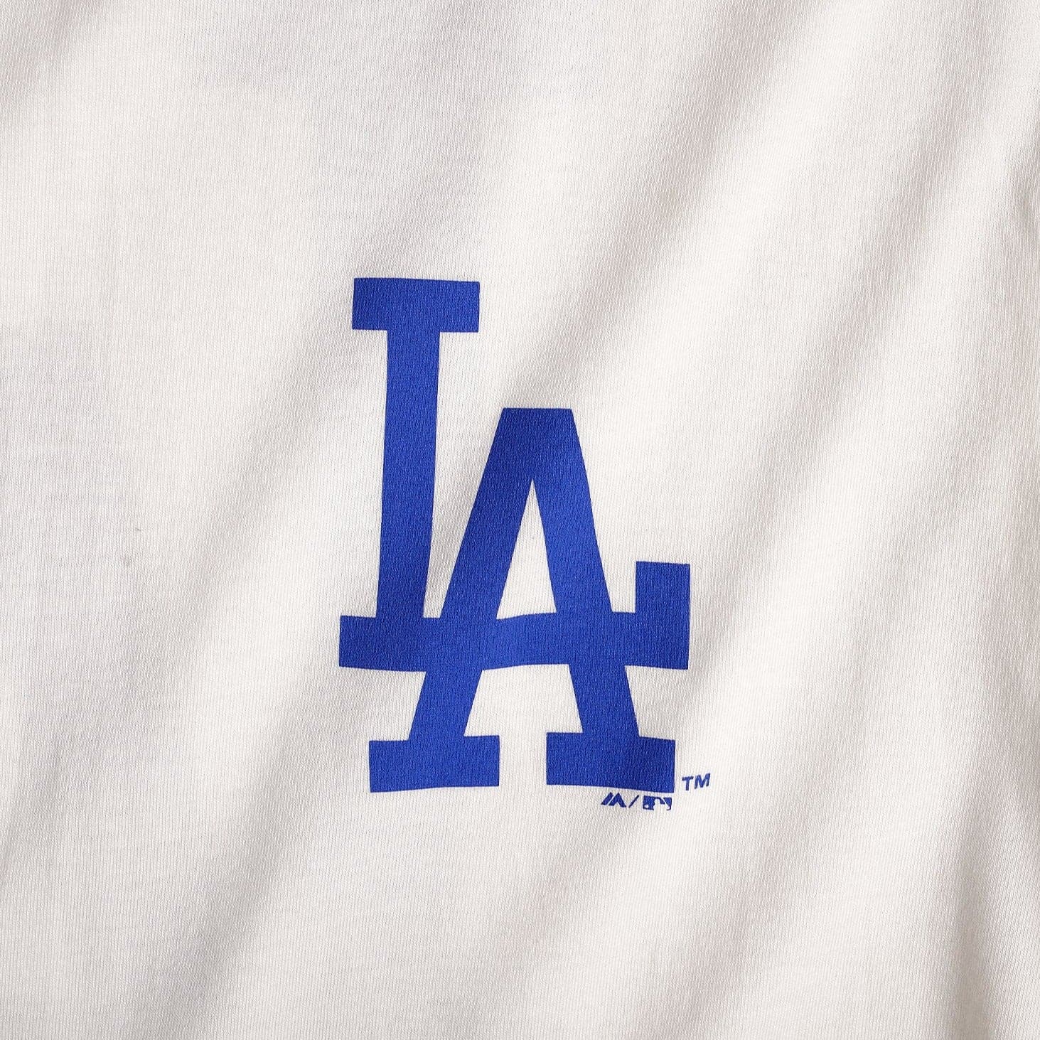 Majestic Athletic T-Shirts Los Angeles Dodgers MLB Jeaner Vintage T-Shirt - Vintage White