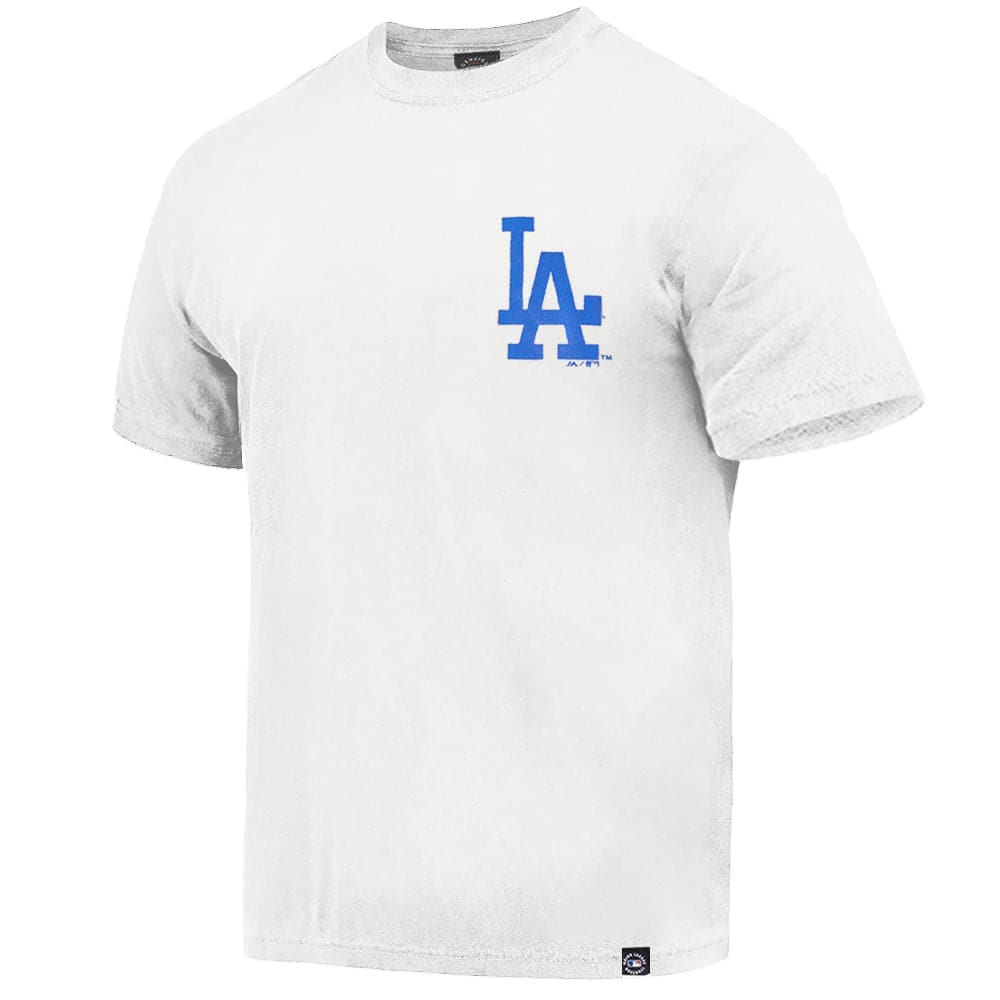 Majestic Athletic T-Shirts Los Angeles Dodgers MLB Jeaner Vintage T-Shirt - Vintage White