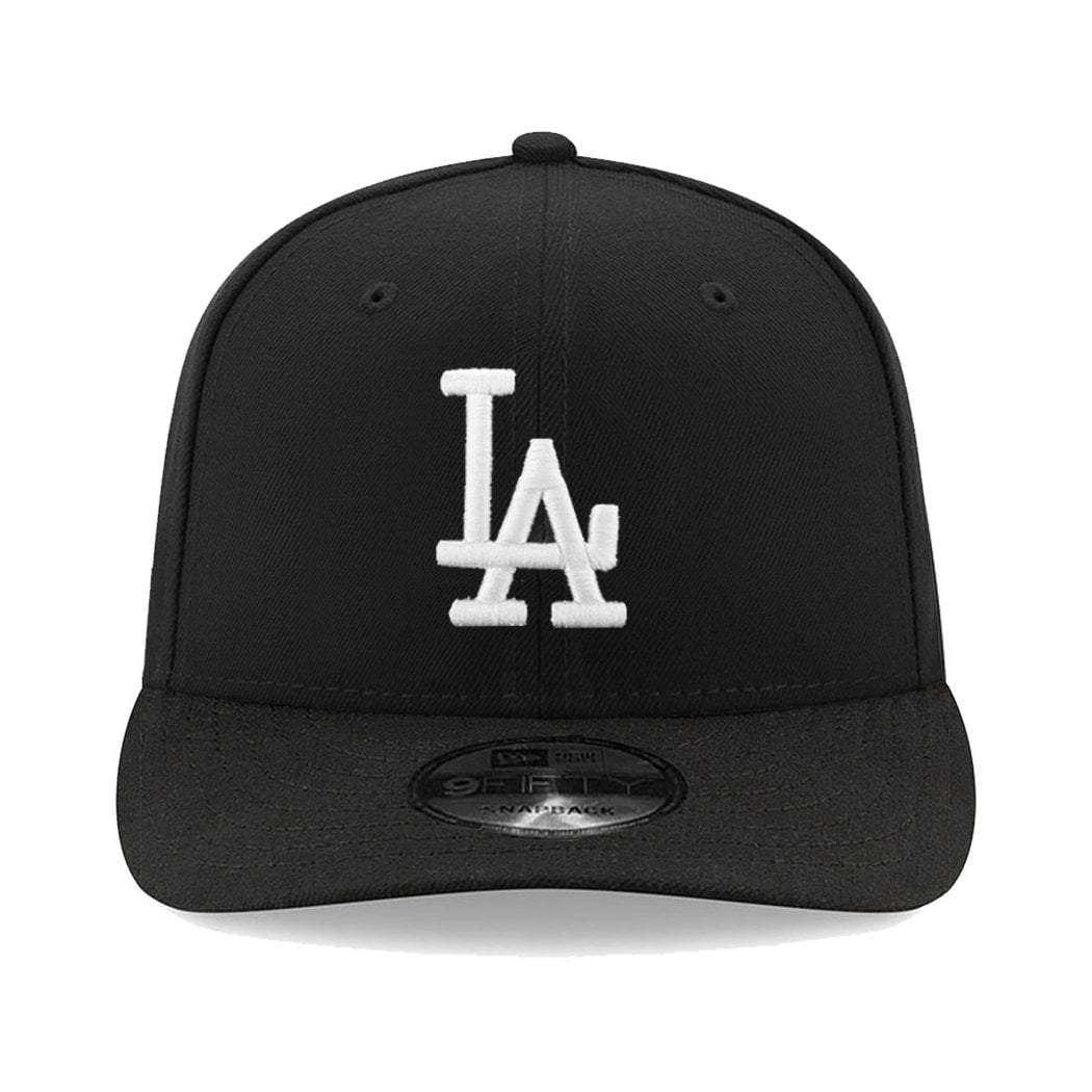 New Era Caps Los Angeles Dodgers New Era MLB Black & White Pre-Curved 9FIFTY Snapback Hat