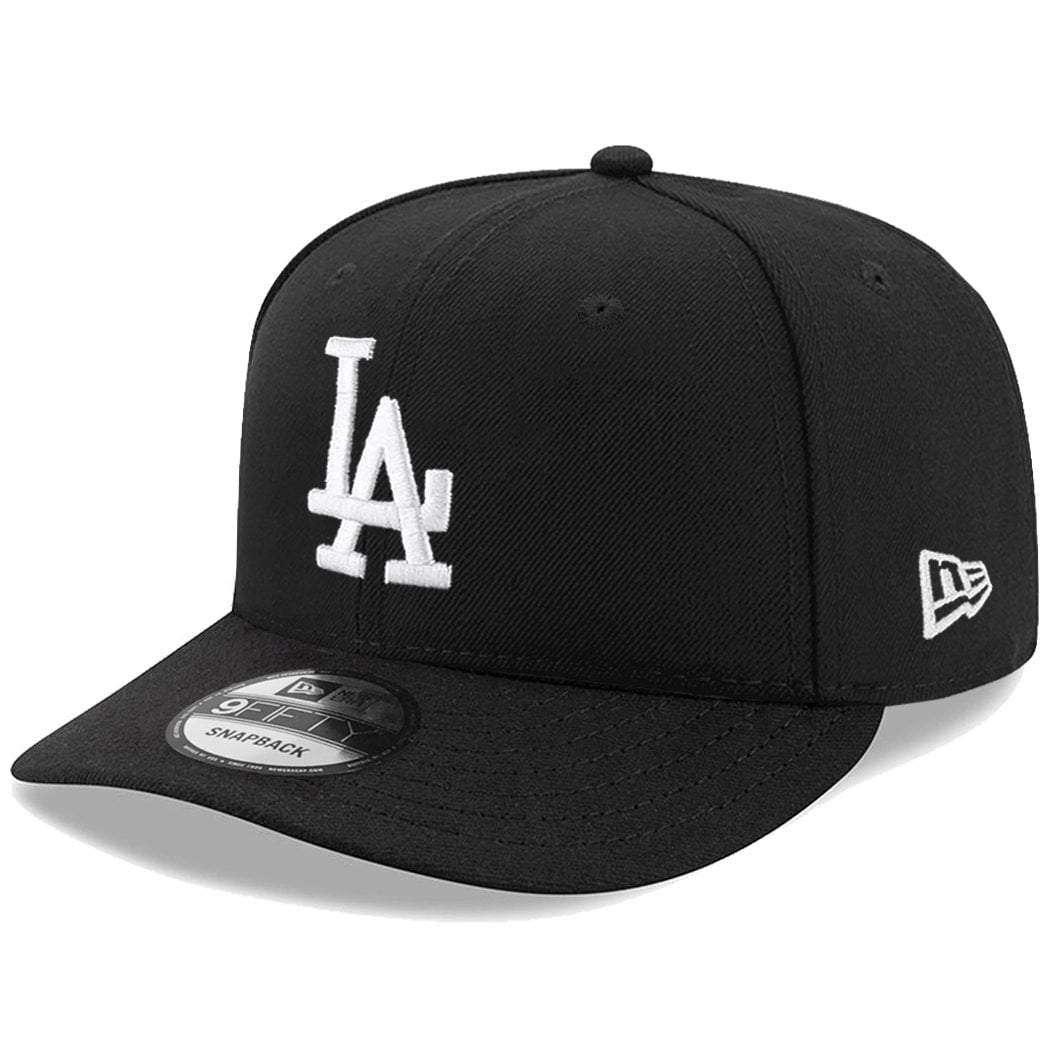 New Era Caps Los Angeles Dodgers New Era MLB Black & White Pre-Curved 9FIFTY Snapback Hat