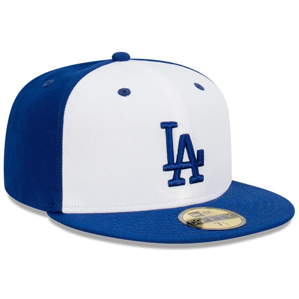 New Era Caps Los Angeles Dodgers New Era MLB Blockout 59FIFTY Fitted Hat - White