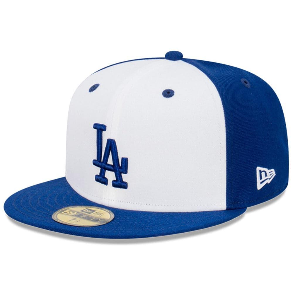 New Era Caps Los Angeles Dodgers New Era MLB Blockout 59FIFTY Fitted Hat - White