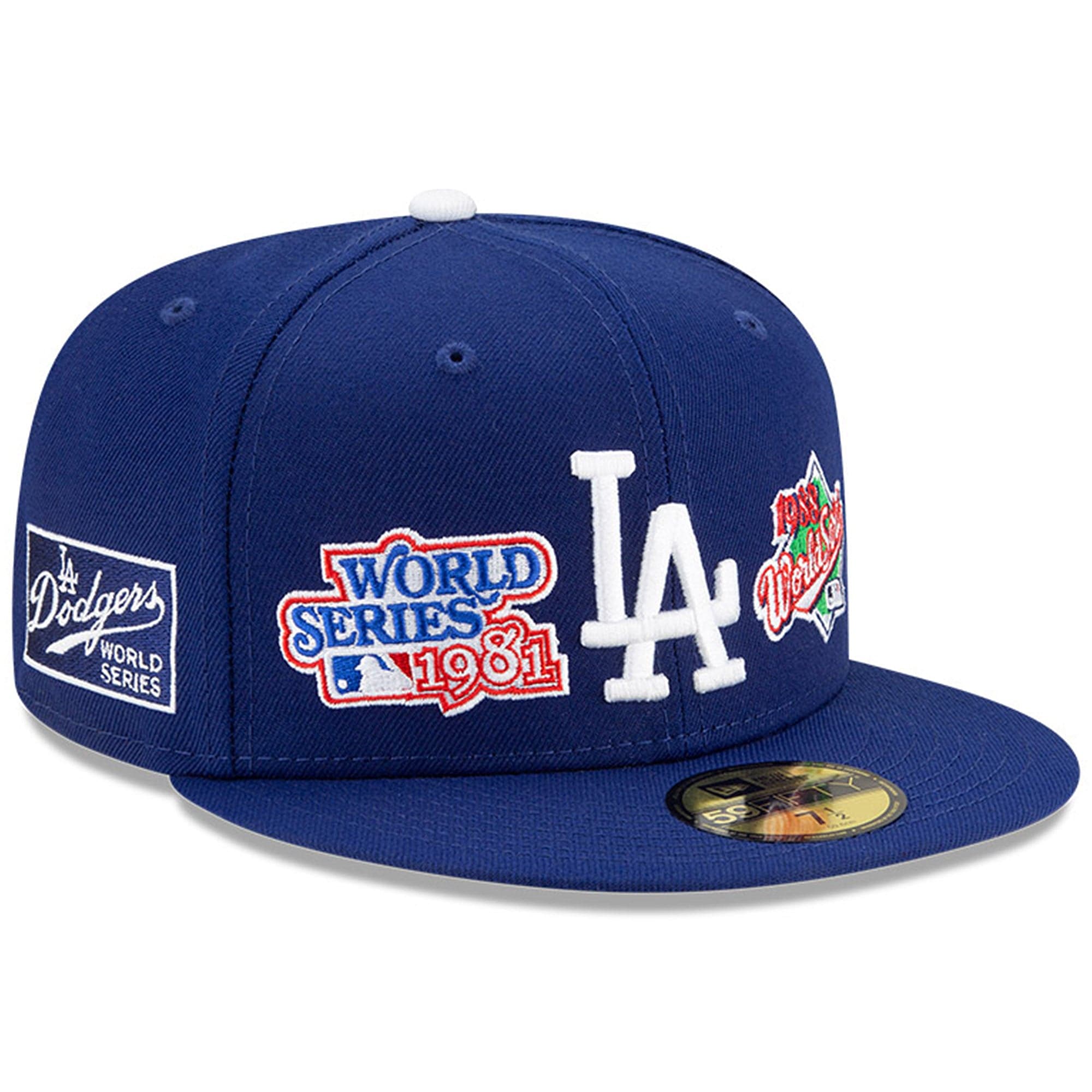 New Era Caps Los Angeles Dodgers New Era MLB Champions Patch 59FIFTY Fitted Hat - Blue