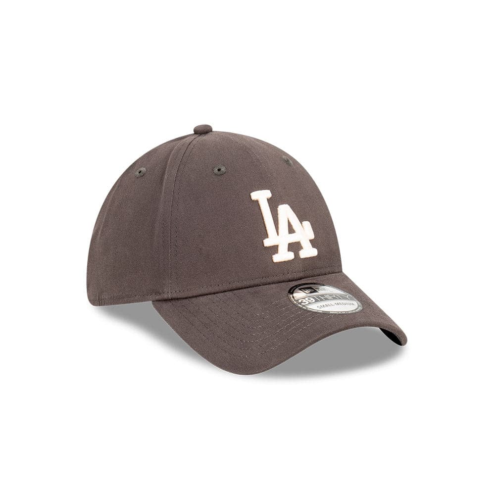 New Era Caps Los Angeles Dodgers New Era MLB Ivory Logo 39THIRTY Stretch Fit Curve Hat - Graphite