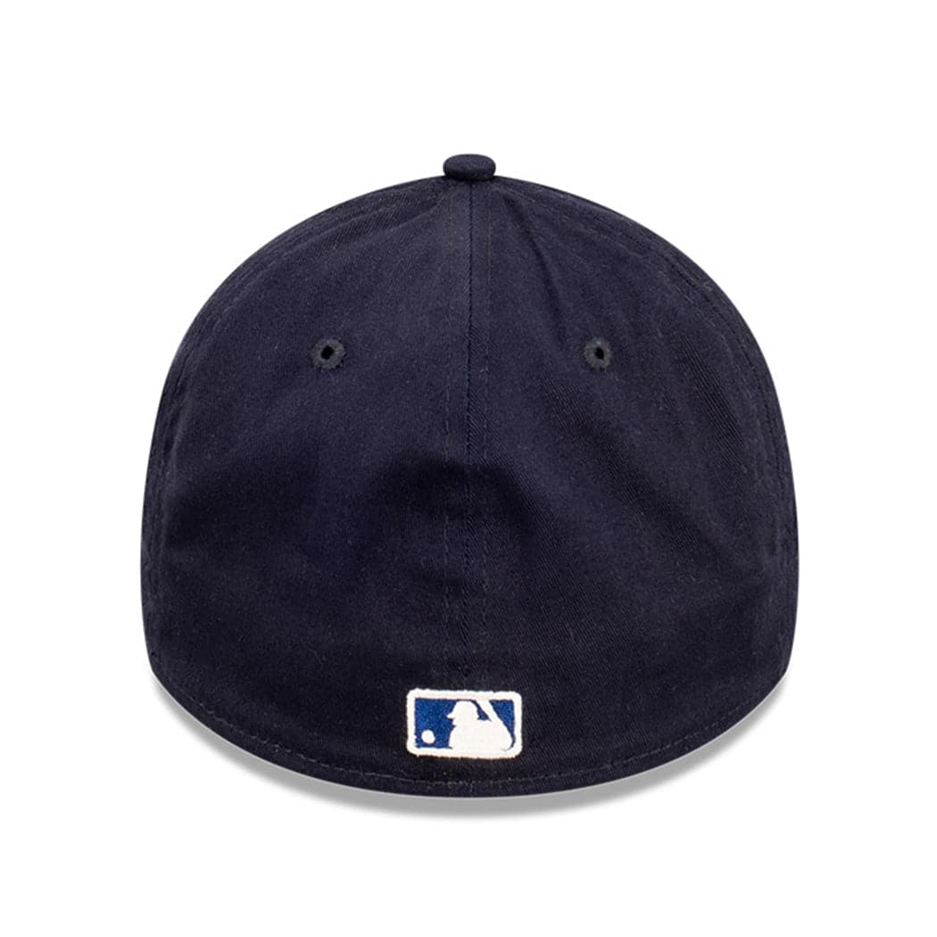 New Era Caps Los Angeles Dodgers New Era MLB Ivory Logo 39THIRTY Stretch Fit Curve Hat - Navy
