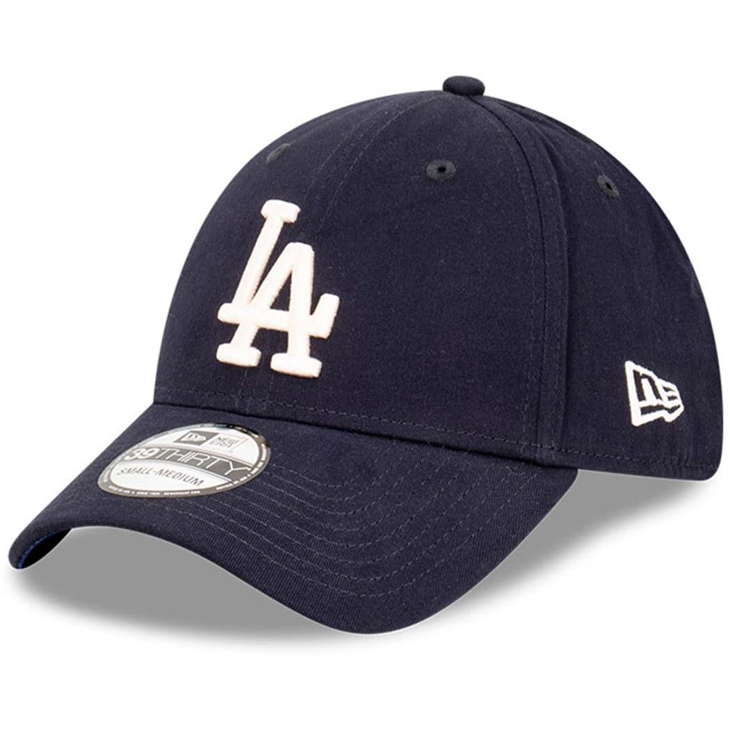 New Era Caps Los Angeles Dodgers New Era MLB Ivory Logo 39THIRTY Stretch Fit Curve Hat - Navy
