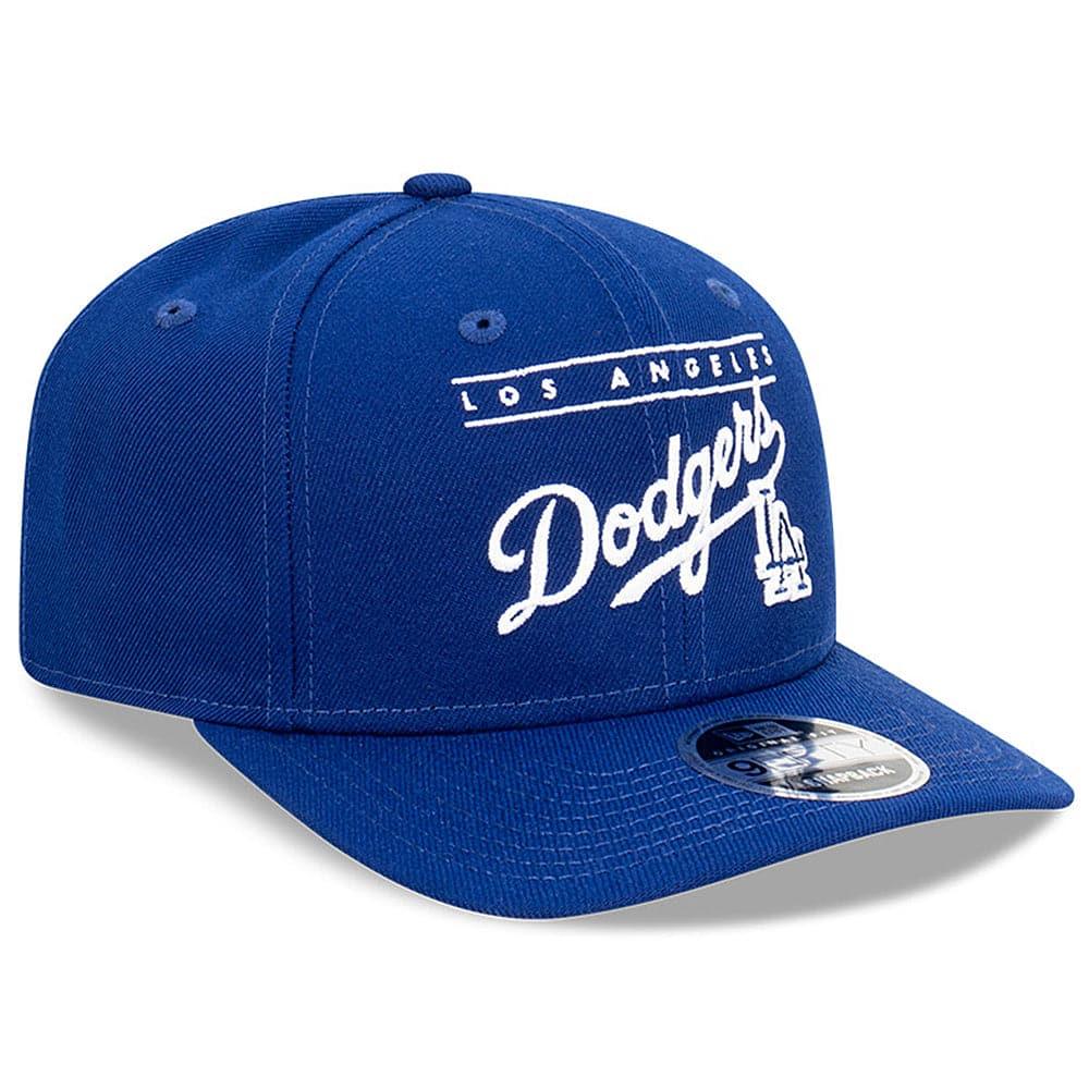 New Era Caps M/L Los Angeles Dodgers New Era MLB Line Script Pre-Curved 9FIFTY OF Snapback Hat - Blue