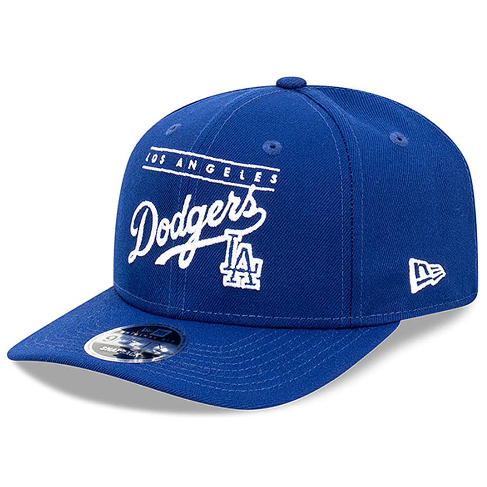New Era Caps M/L Los Angeles Dodgers New Era MLB Line Script Pre-Curved 9FIFTY OF Snapback Hat - Blue