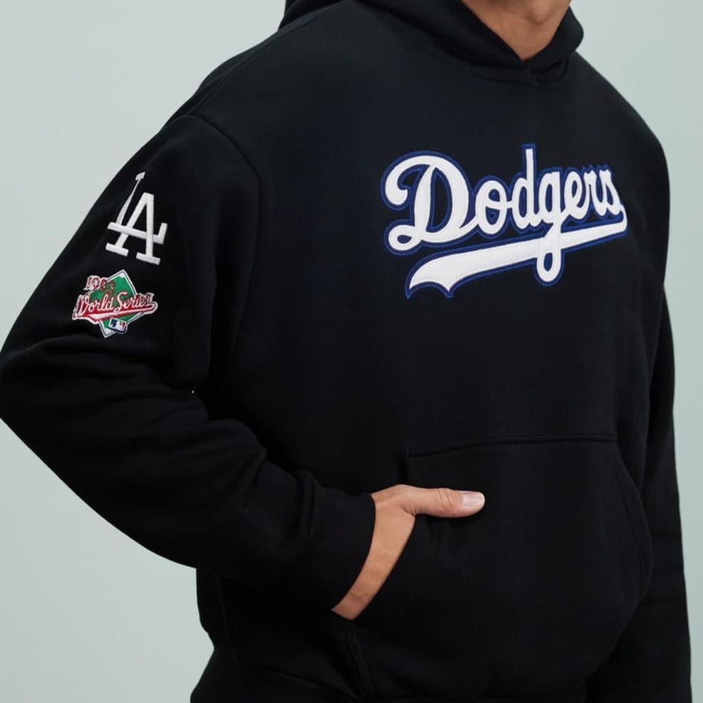 New Era Jumpers Los Angeles Dodgers New Era MLB Oversized Lockstitch Script Hoodie - Black