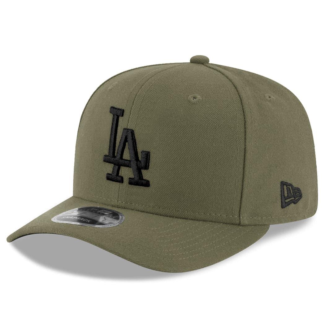 New Era Caps Los Angeles Dodgers New Era MLB Pod Pre-Curved 9FIFTY Snapback Hat - Olive